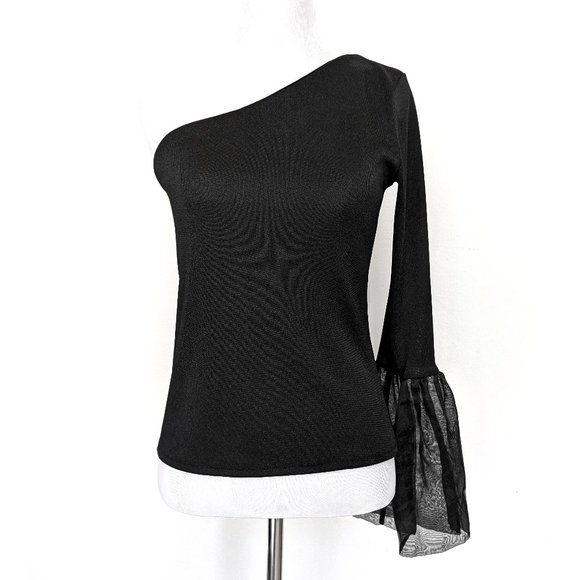 Zara Tops - Zara Black Knit One Shoulder Evening Top